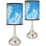 Ultrablue Giclee Modern Droplet Table Lamps Set of 2