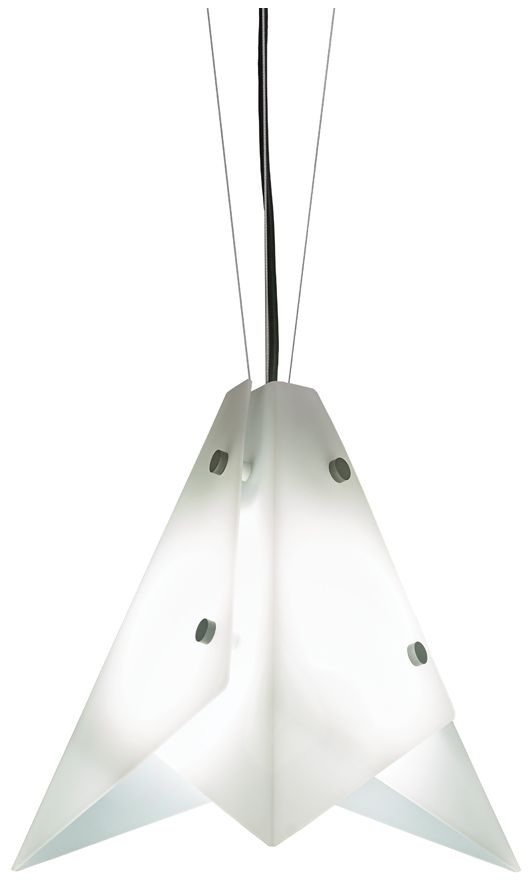 UltraLights Akira 14"W Black Pearl & Opal LED Pendant Light Made to Order