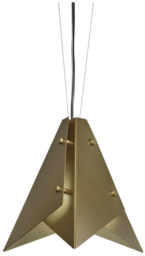 UltraLights Akira 14"W New Brass LED Retrofit Pendant Light Made to Order