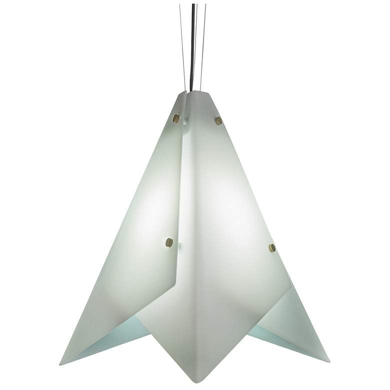 Image 1 UltraLights Akira 22"W New Brass and Opal LED Retrofit Pendant Light
