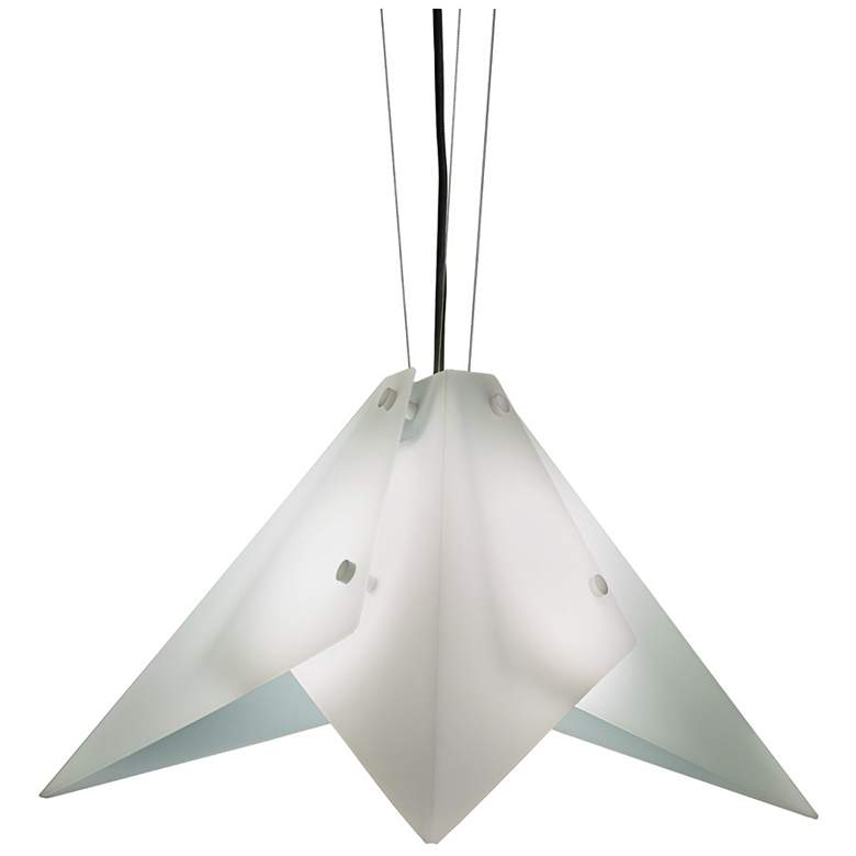 Image 1 UltraLights Akira 24"W White Opal Acrylic LED Retrofit Pendant Light