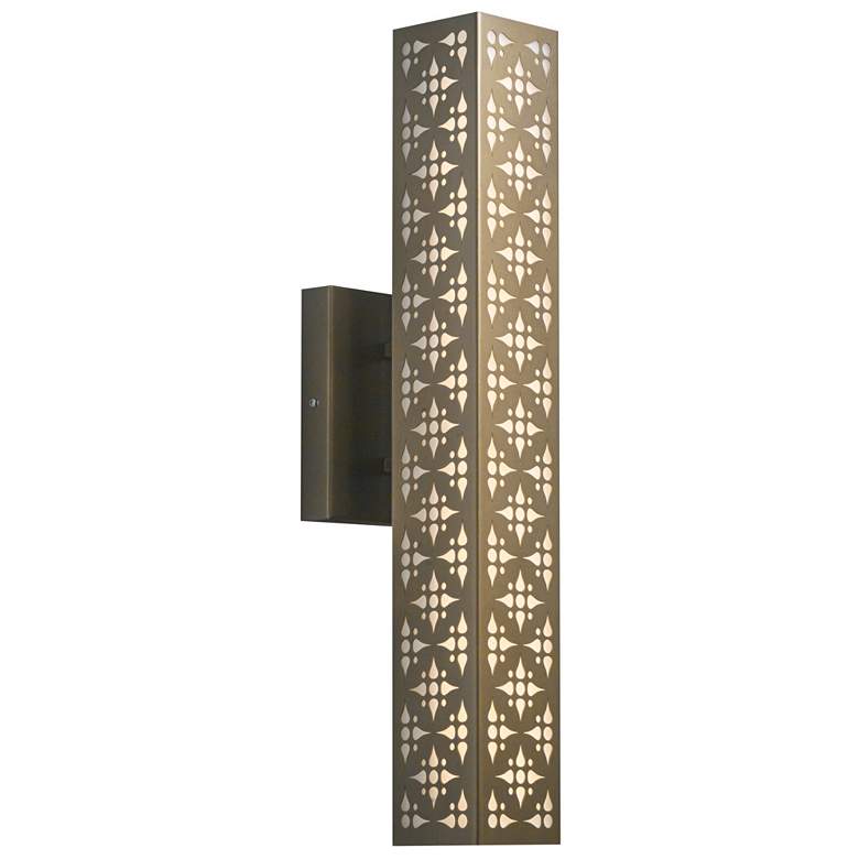 Image 1 UltraLights Akut 24 1/2"H New Brass and Opal LED Outdoor Wall Light