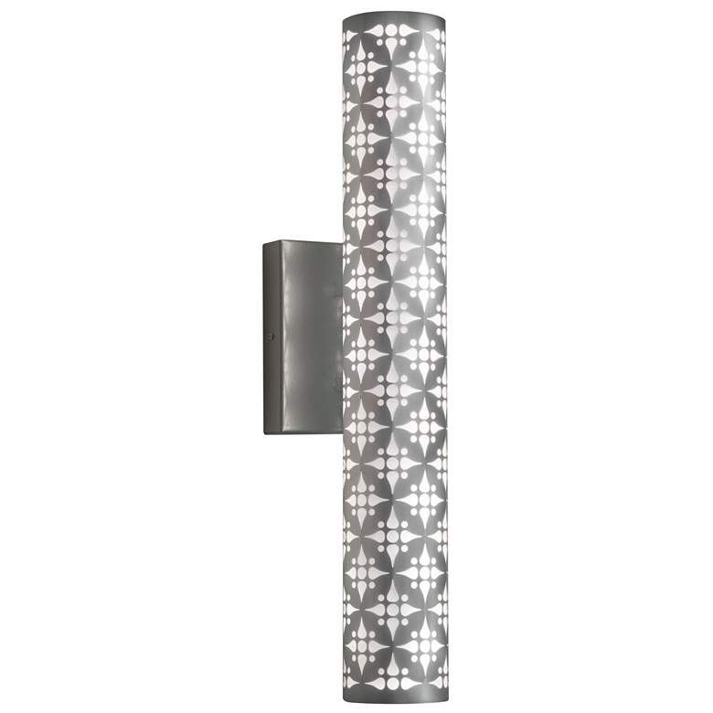 Image 1 UltraLights Akut 24 1/2"H Satin Pewter 0-10V LED Outdoor Wall Light