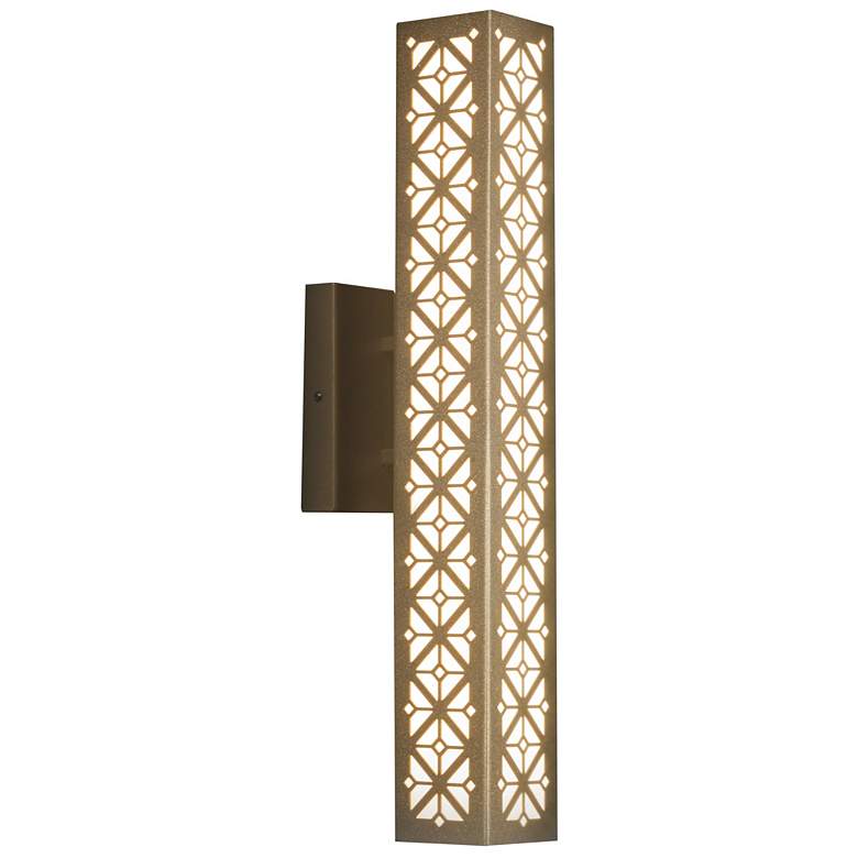 Image 1 UltraLights Akut 25" High Cast Bronze and Opal LED Outdoor Wall Light