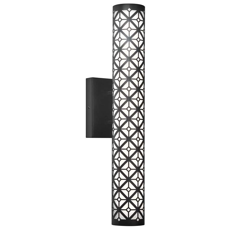 Image 1 UltraLights Akut 25 inchH Black and Opal Acrylic Exterior Sconce