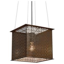 UltraLights Clarus 12" Wide Black LED Retrofit Square Mini Pendant
