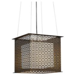 UltraLights Clarus 12"W Black and Opal Triac LED Square Mini Pendant
