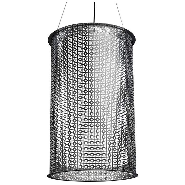 Image 1 UltraLights Clarus 18" Wide Dark Iron and Opal Triac LED Pendant Light
