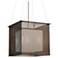 UltraLights Clarus 18" Wide Satin Pewter Square w/ Opal Pendant Light