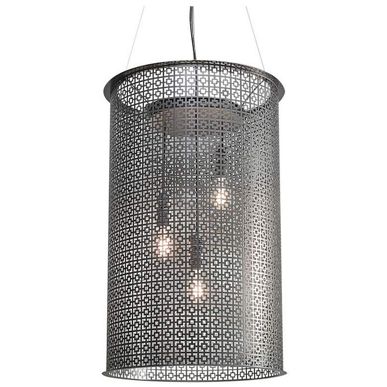 Image 1 UltraLights Clarus 18" Wide Smoked Silver 3-Light LED Retrofit Pendant
