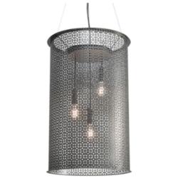 UltraLights Clarus 18" Wide Smoked Silver 3-Light Pendant