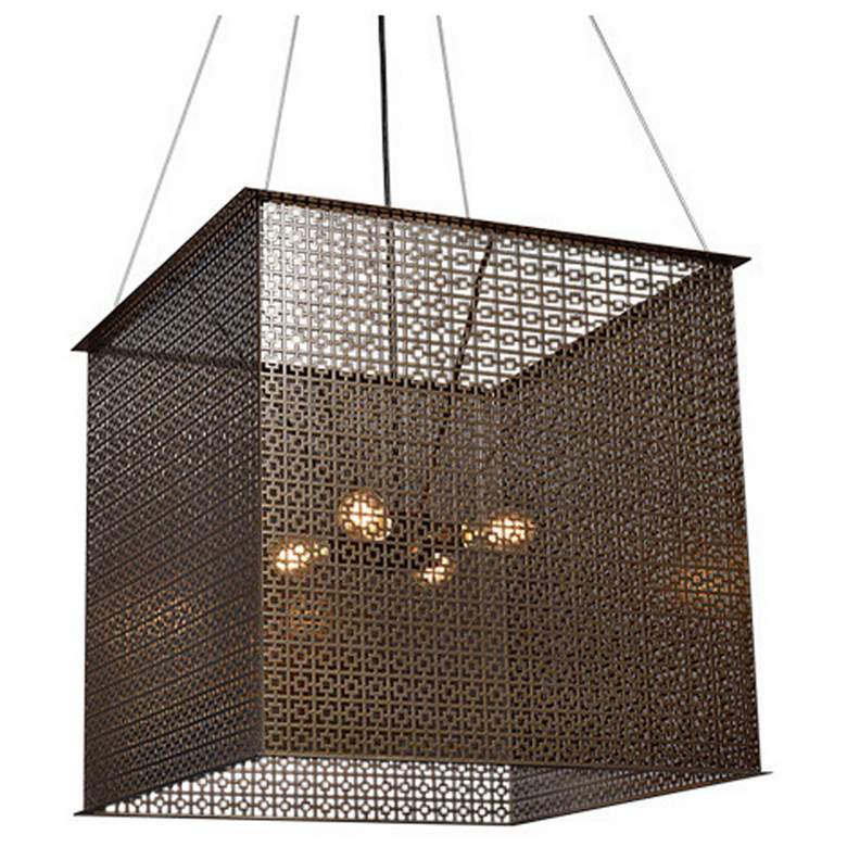 Image 1 UltraLights Clarus 24" Wide Black 4-Light LED Retrofit Pendant