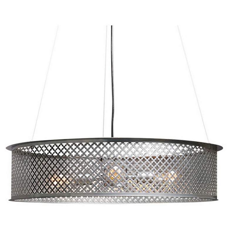 Image 1 UltraLights Clarus 24" Wide Chrome 4-Light LED Retrofit Pendant