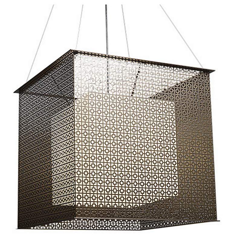 Image 1 UltraLights Clarus 24"W Cast Bronze and Opal 0-10V LED Pendant Light