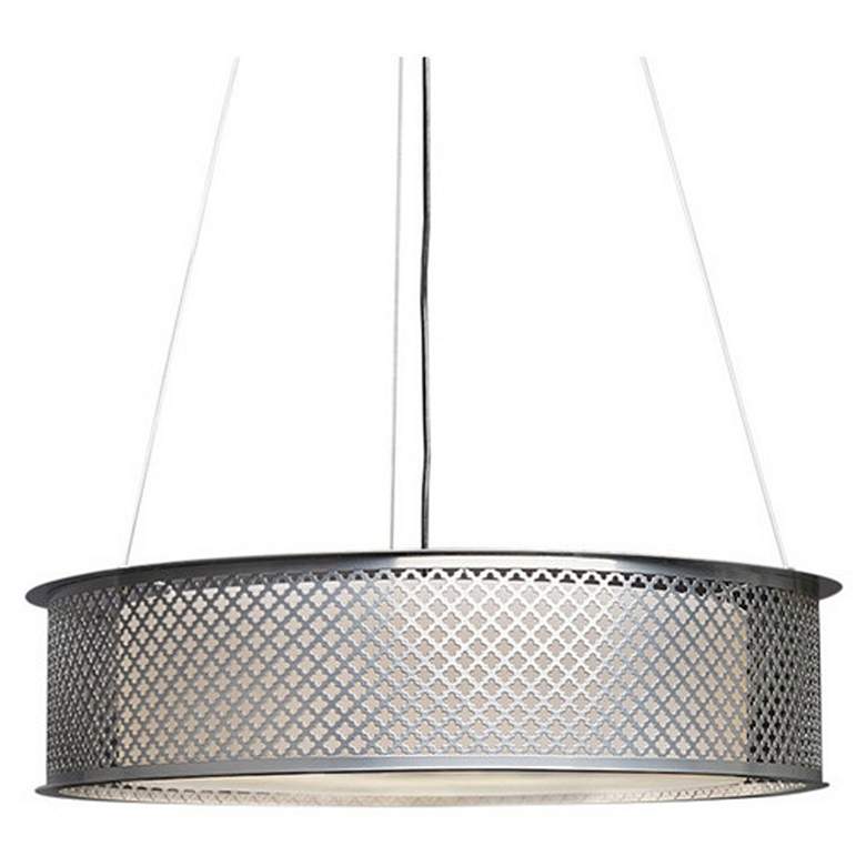 Image 1 UltraLights Clarus 24"W Chrome w/ Opal 4-Light LED Retrofit Pendant
