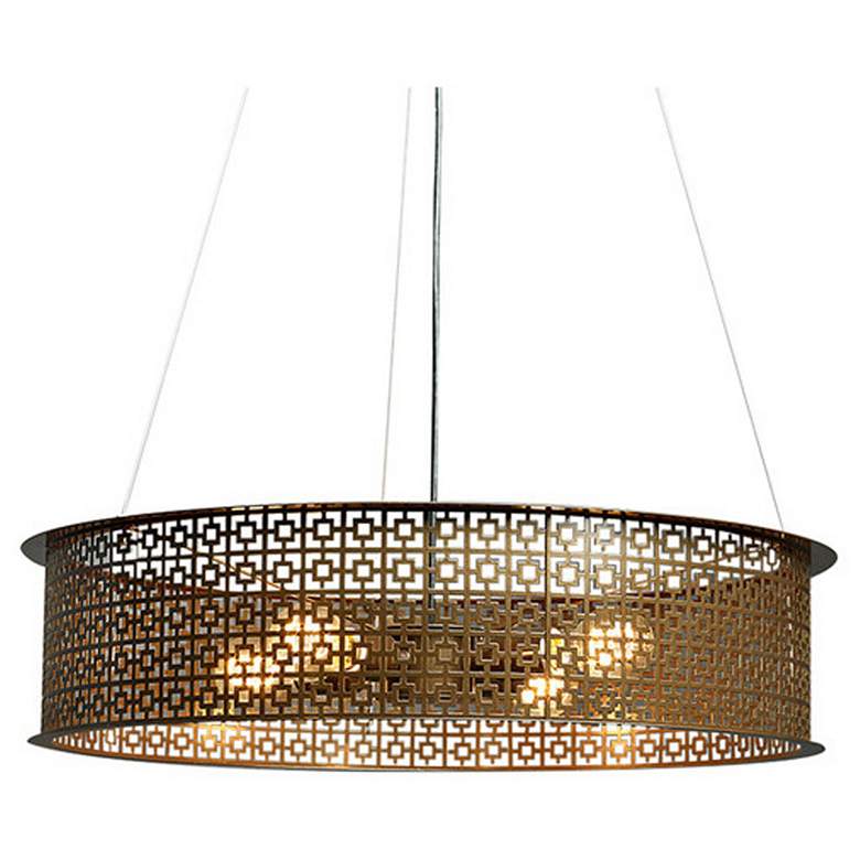 Image 1 UltraLights Clarus 24"W Medieval Bronze 4-Light LED Retrofit Pendant