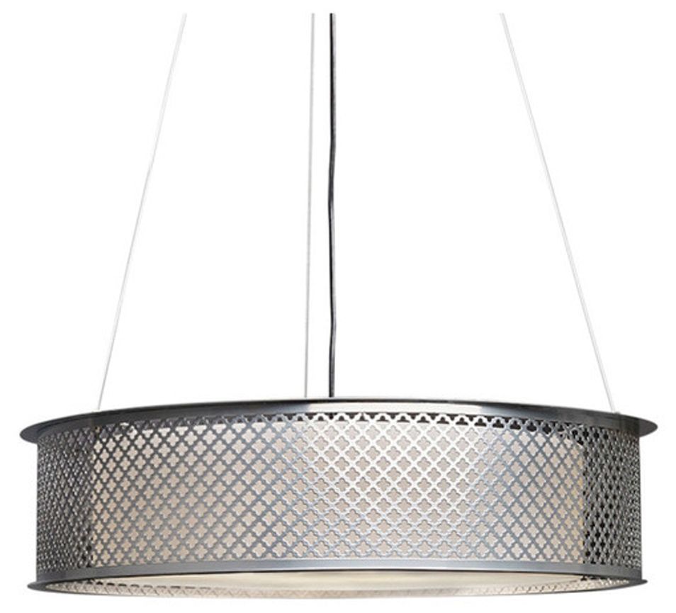 UltraLights Clarus 24"W Chrome and Opal LED Pendant Light Made to Order