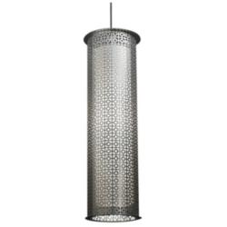 UltraLights Clarus 8" Wide Chrome Triac LED Cylinder Mini Pendant