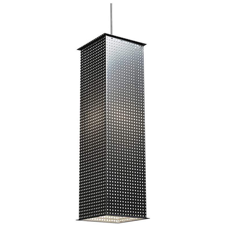Image 1 UltraLights Clarus 8" Wide Chrome Triac LED Rectangular Mini Pendant