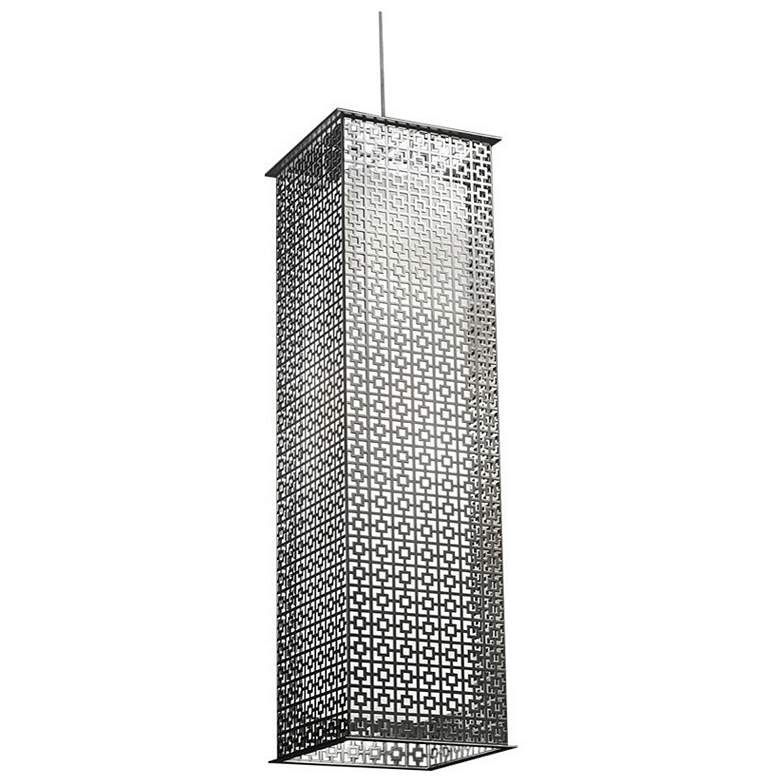 Image 1 UltraLights Clarus 8"W Pewter LED Retrofit Rectangular Mini Pendant