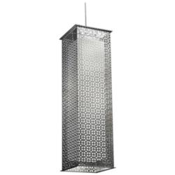UltraLights Clarus 8"W Satin Pewter Triac LED Rectangular Mini Pendant