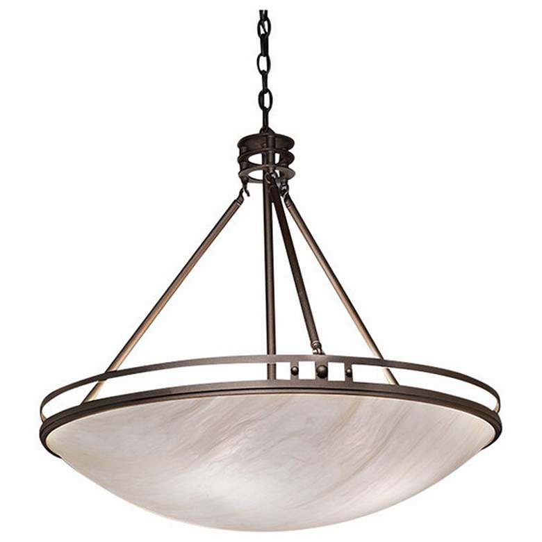 Image 1 UltraLights Compass 24" Wide Cast Bronze TRIAC LED Pendant Light