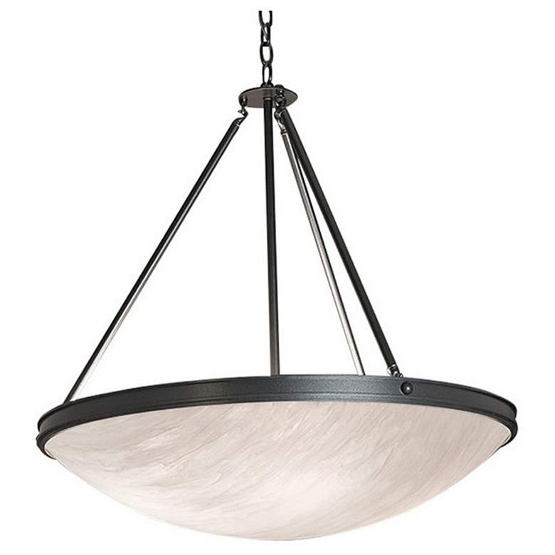 Image 1 UltraLights Compass 24" Wide Dark Iron LED Retrofit Bowl Pendant Light