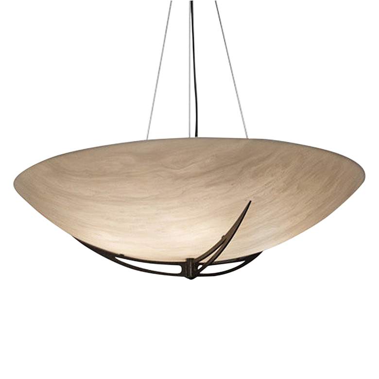 Image 1 UltraLights Compass 30"W Dark Iron and Faux Alabaster Pendant Light