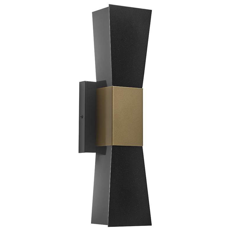Image 1 UltraLights Cylo 18" High Black Pearl LED Wall Sconce