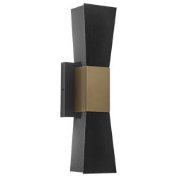 UltraLights Cylo 18"H Black Pearl and New Brass ADA 0-10V LED Sconce