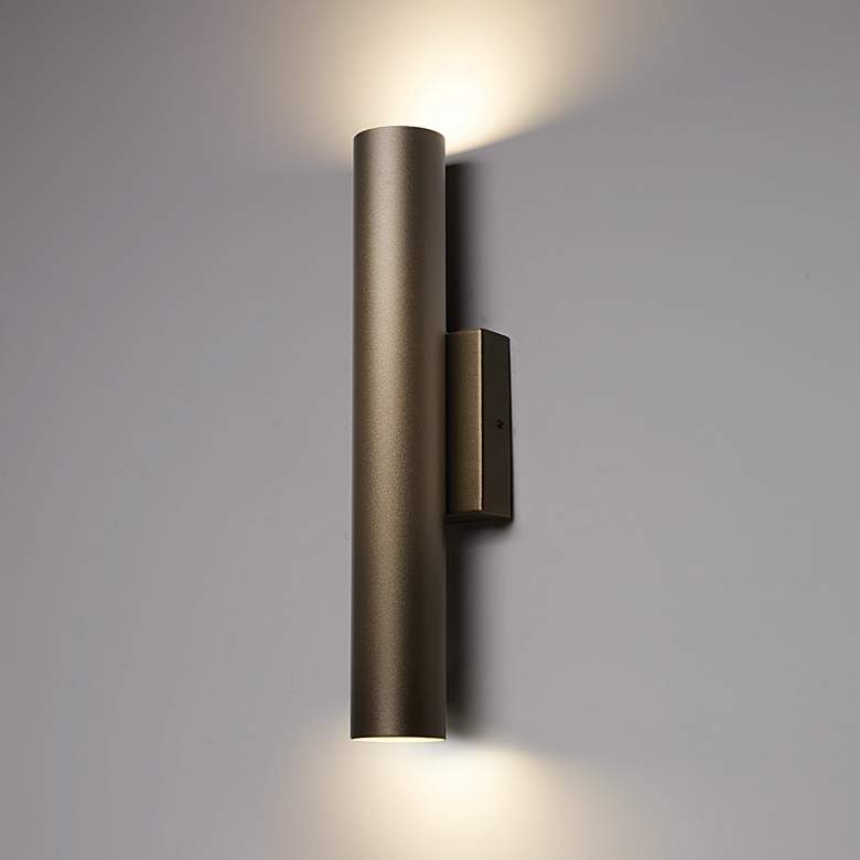 Image 5 UltraLights Cylo 19.5" High Cast Bronze Modern LED Up-Down Wall Light more views