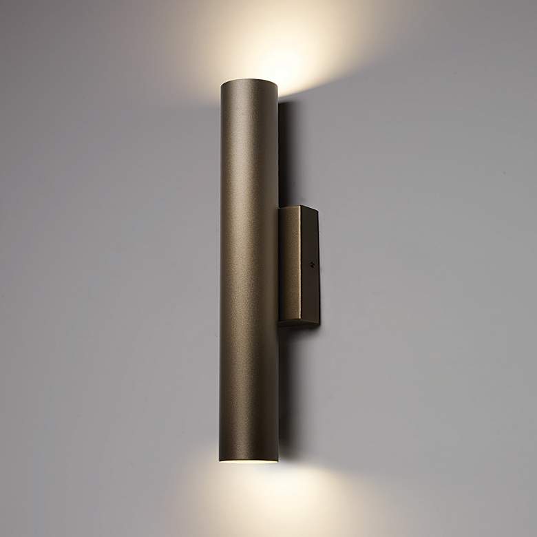 Image 5 UltraLights Cylo 19 1/2" High Cast Bronze LED Outdoor Wall Light more views