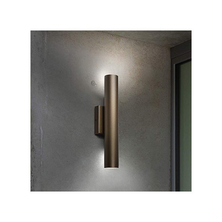 Image 2 UltraLights Cylo 19 1/2"H Cast Bronze and Opal ADA LED Retrofit Sconce