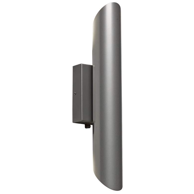 Image 1 UltraLights Cylo 19 1/2"H Satin Pewter Triac LED Outdoor Wall Light