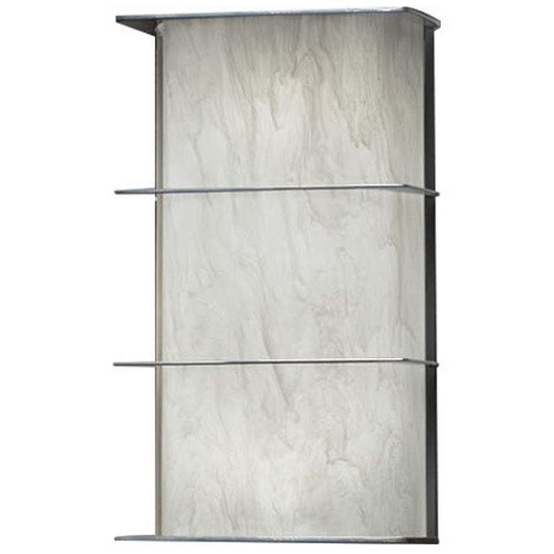 Image 1 UltraLights Ellipse 14"H Satin Pewter and White 14W LED Wall Sconce