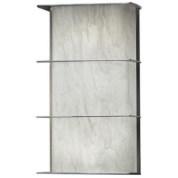 UltraLights Ellipse 14"H Satin Pewter and White LED Outdoor Wall Light