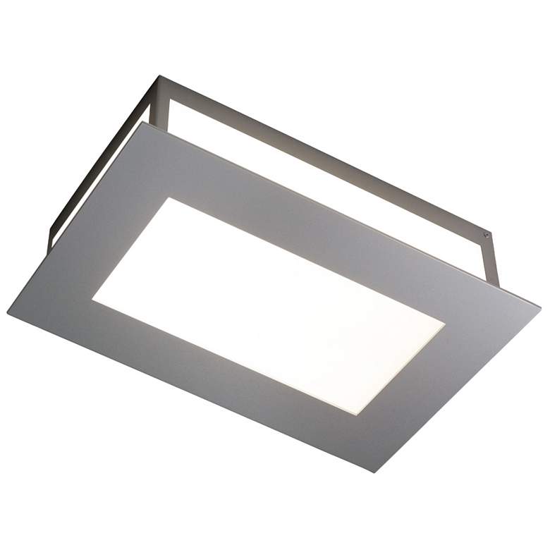 Image 1 UltraLights Eo 17" Wide Satin Pewter and Opal 0-10V LED Ceiling Light