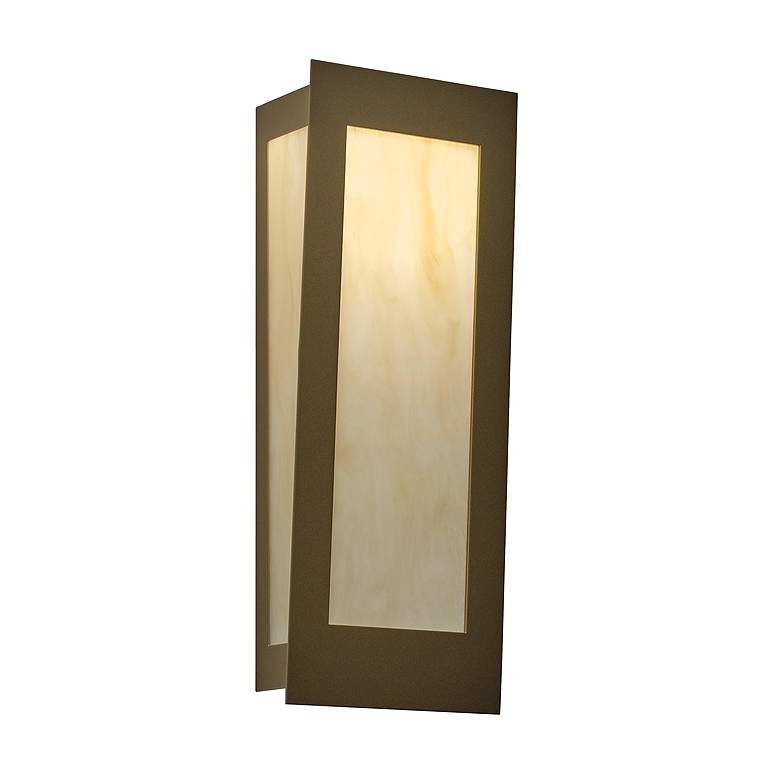 Image 1 UltraLights Eo 18"H New Brass and Caramel Onyx ADA 0-10V LED Sconce