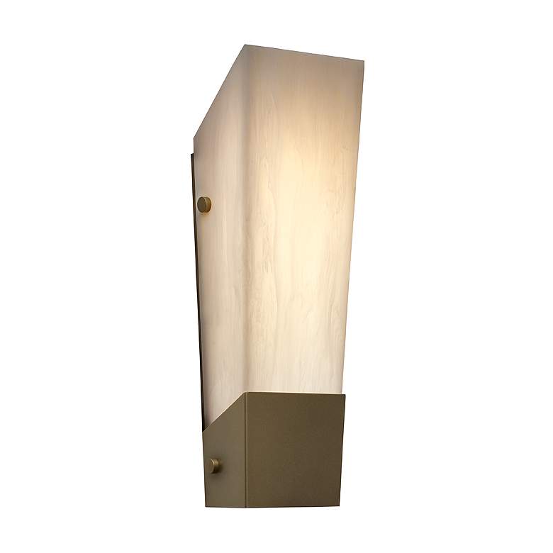 Image 1 UltraLights Eo 18"H New Brass and Faux Alabaster ADA 0-10V LED Sconce
