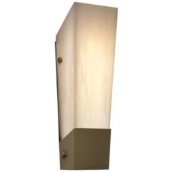 UltraLights Eo 18"H New Brass and Faux Alabaster ADA 0-10V LED Sconce