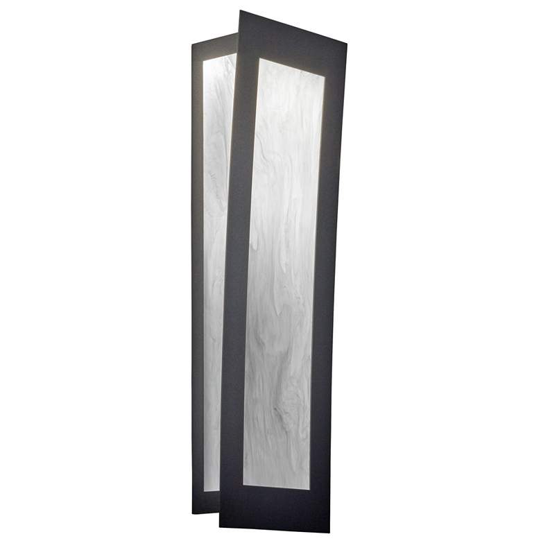 Image 1 UltraLights Eo 24" High Dark Iron and White Swirl ADA 0-10V LED Sconce