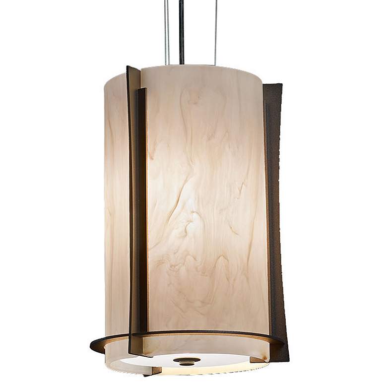 Image 1 UltraLights Genesis 10" Wide Bronze and Caramel Triac LED Mini Pendant