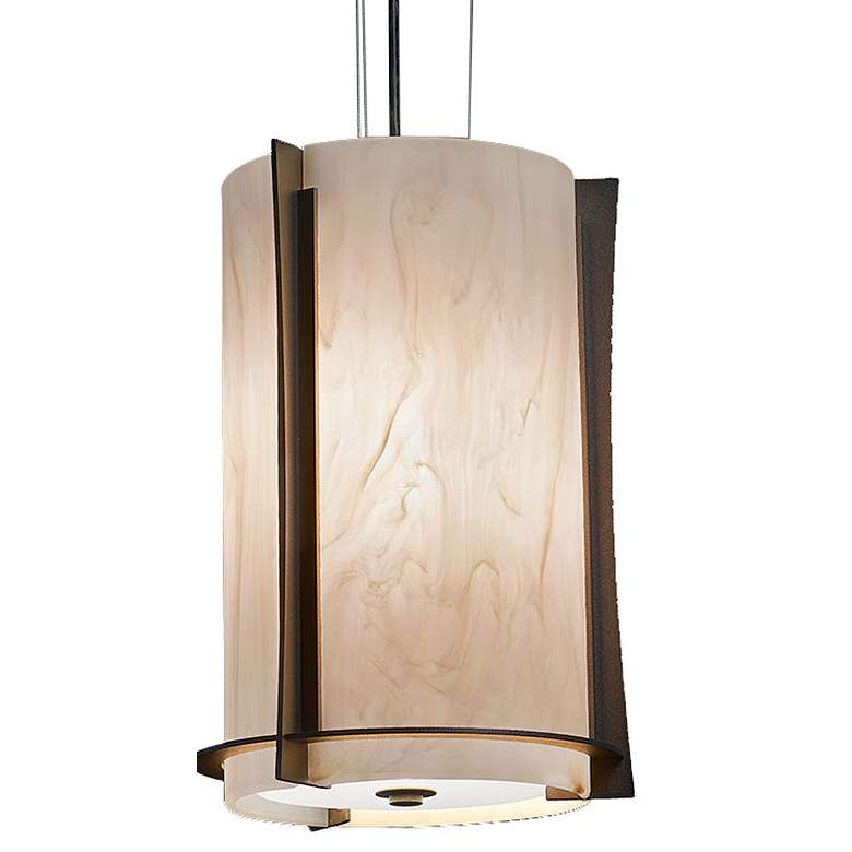 Image 1 UltraLights Genesis 10"W Bronze and Caramel LED Retrofit Mini Pendant