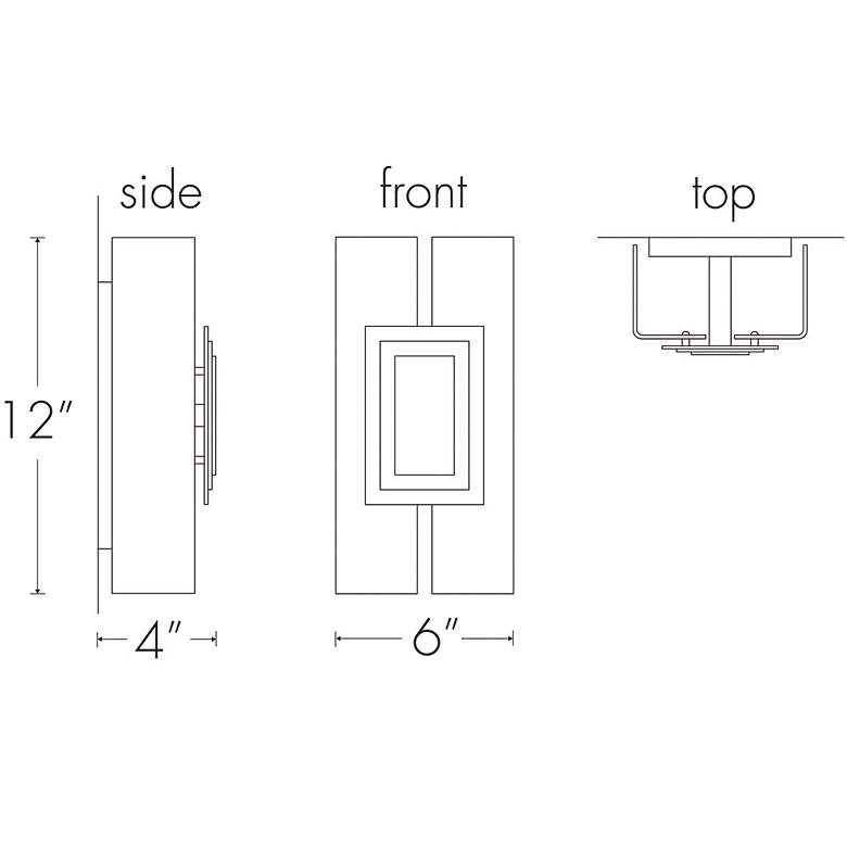 Image 3 UltraLights Genesis 12" High Smoke Silver LED Retrofit Wall Sconce more views