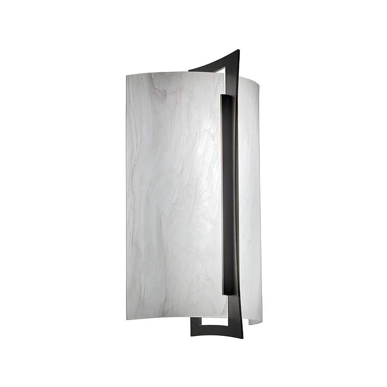 Image 1 UltraLights Genesis 14" High Black and White Swirl ADA LED Sconce