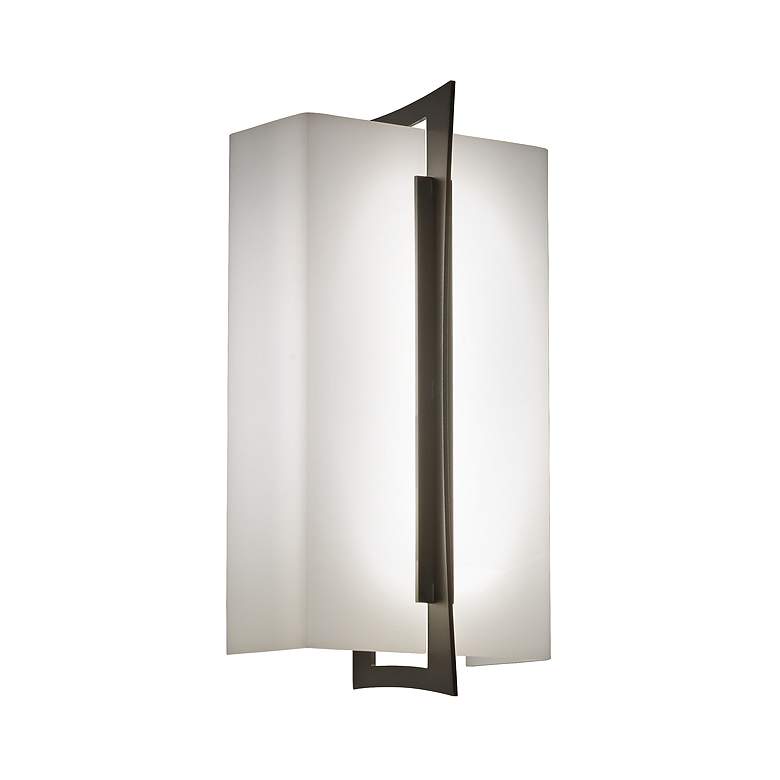 Image 1 UltraLights Genesis 14" High Chestnut and Opal ADA 0-10V LED Sconce