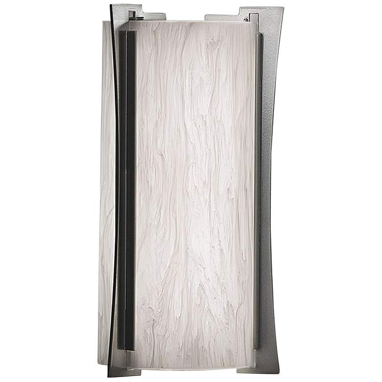Image 1 UltraLights Genesis 14" High Satin Pewter LED Outdoor Wall Light