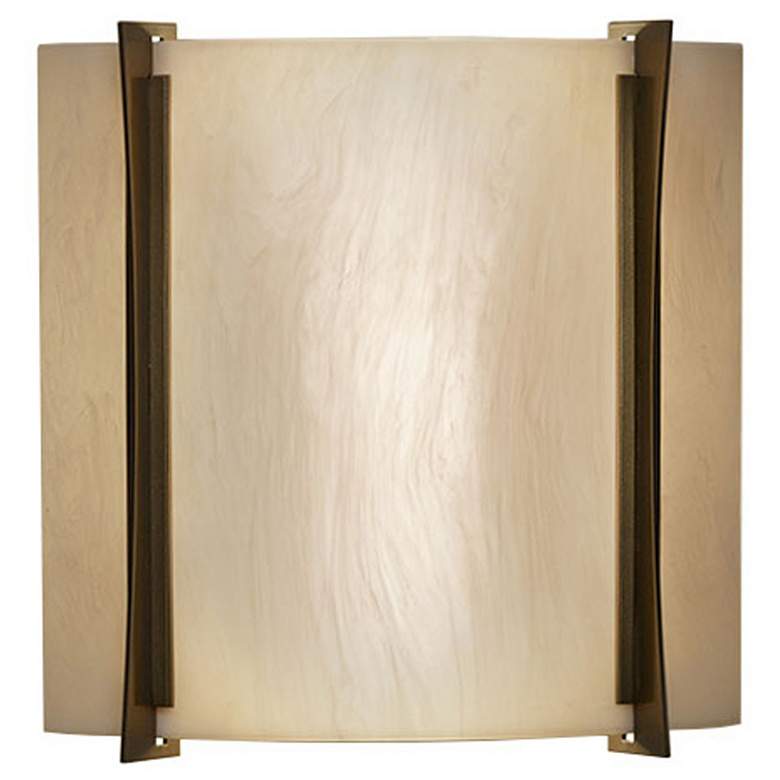 Image 1 UltraLights Genesis 14"H Bronze and Onyx Triac LED Outdoor Wall Light