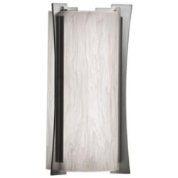 UltraLights Genesis 14"H Pewter and Faux Alabaster 0-10V LED Sconce