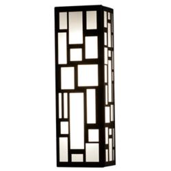 UltraLights Genesis 16"H Black and Opal Acrylic LED Outdoor Wall Light